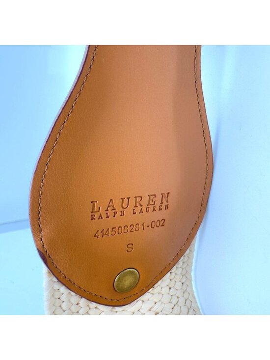 Lauren Ralph Lauren W Woven Belt Leather Accents Brass Buckle Small Tan Brown main image 8
